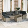 vidaXL Set Divano da Giardino 8 pcs Grigio chiaro Poly Rattan