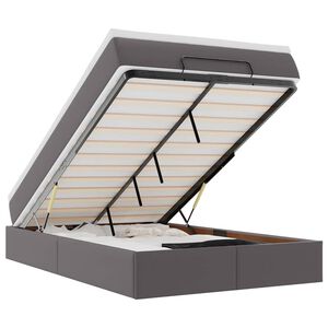 vidaXL Struttura Letto Pouf con Materasso Grigio 120x200 cm Similpelle