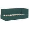 vidaXL Cornice del letto ad angolo Verde Scuro 90 cm x 200 cm Velluto