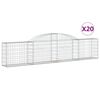 vidaXL Cesti Gabbioni ad Arco 20 pz 300x30x60/80 cm Ferro Zincato