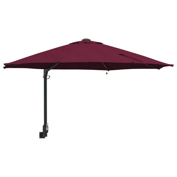 vidaXL Ombrello da giardino Rosso Bordeaux 248 x 248 x 148 cm