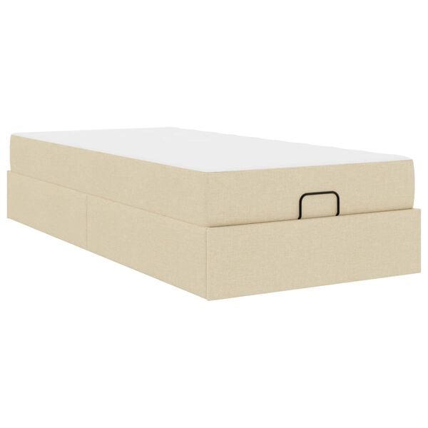 vidaXL Struttura letto con materasso con materasso 2 pcs Crema Tessuto