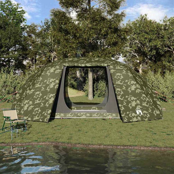 vidaXL Tenda da pesca con tetto Mimetico 514 x 465 x 187 cm