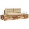 vidaXL Set di divani da esterno con cuscino 2 Pezzo Naturale e Beige