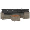 vidaXL Set Divano da Giardino 6 pz con Cuscini Grigio in Polyrattan