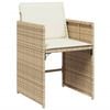 vidaXL Set da Pranzo da Giardino 15 pz con Cuscini Beige in Polyrattan