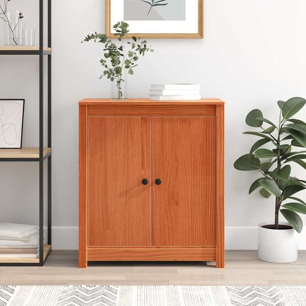 vidaXL Credenza Marrone cerato 70 x 35 x 80 cm Pino massello