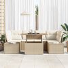 vidaXL Set Divano da Giardino 7 pcs Beige Poly Rattan