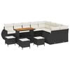 vidaXL Set Divano da Giardino 13 pz Nero polyrattan
