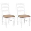 vidaXL Sedie da Pranzo con Cuscini 2 pz Bianco Legno Massello di Hevea