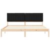 vidaXL Letto con Testiera Rivestita Nero 180 x 200 cm Pino massello