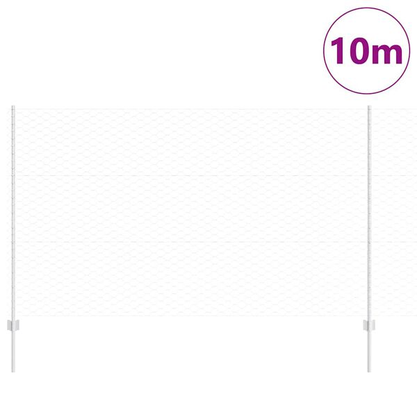 vidaXL Recinzione con Posto Argento 1,4 x 10 m Acciaio