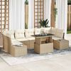 vidaXL Set di divani con cuscino 8 pcs Beige e Crema polyrattan