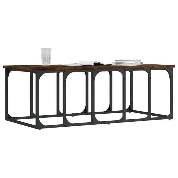 vidaXL Tavolino da Salotto Rovere Fumo 100x50x35,5cm Legno Multistrato