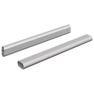 vidaXL Asta per armadio 2 pcs Argento 264 x 15 x 29 mm