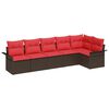 vidaXL Set Divano da Giardino 6 pcs Marrone polyrattan