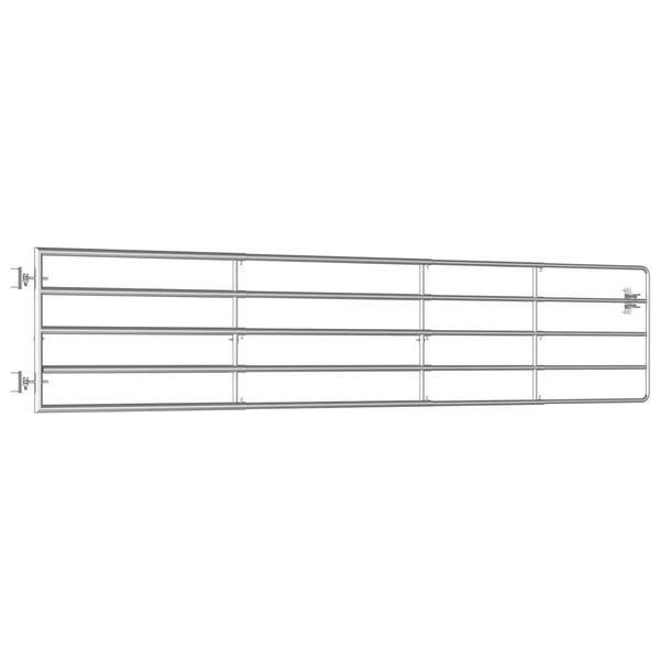 vidaXL Cancello da Giardino in Acciaio 5 Sbarre (150-400)x90cm Argento