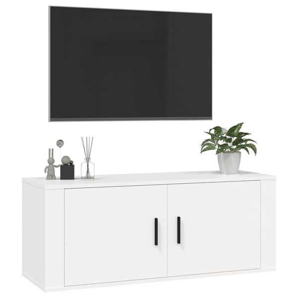 vidaXL Mobile Porta TV a Parete Bianco 100x34,5x40 cm