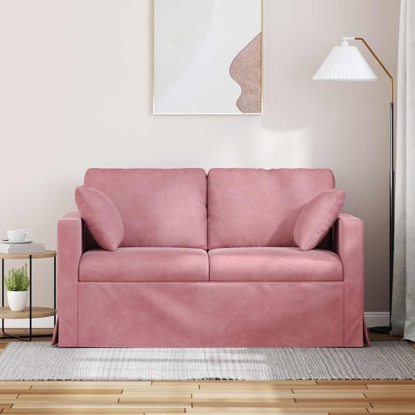 vidaXL Divano Rosa 138 x 78 x 80 cm Velluto