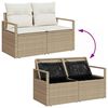 vidaXL Set Divano da Giardino con cuscino 5 pcs Beige e Crema