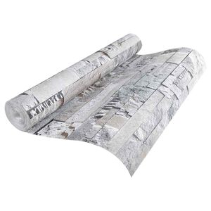 vidaXL Carta da Parati 3D Pietra Grigio 10 x 0,53 m