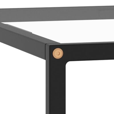 vidaXL Tavolino da Salotto Nero con Vetro Temperato 60x60x35 cm