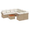 vidaXL Set Divano da Giardino con cuscino 9 pcs Beige e Crema