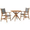 vidaXL Set da Pranzo per Giardino 3 pz in Legno Massello di Acacia
