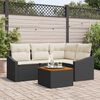 vidaXL Set Divano da Giardino 5 pcs Nero e Crema polyrattan