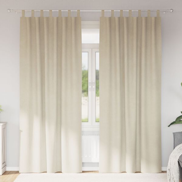 vidaXL Tende oscuranti 2 pcs Crema 140 x 245 cm Velluto