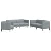 vidaXL Set di Divani 3 pz Grigio Chiaro in Tessuto