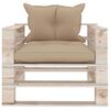 vidaXL Poltrona da Giardino Pallet con Cuscini Beige in Legno di Pino
