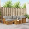 vidaXL Set divani con cuscino 7 pcs Grigio Naturale e Chiaro