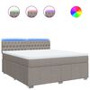 vidaXL Giroletto a Molle con Materasso Tortora 180x200 cm in Tessuto