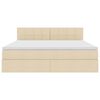 vidaXL Letto con contenitore e LED con led Crema 180 x 200 cm Tessuto