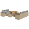vidaXL Set Divano da Giardino 10 pcs Beige polyrattan