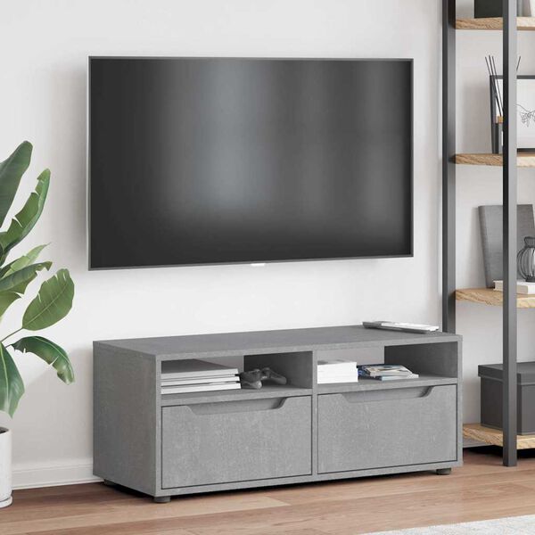 vidaXL Mobile TV VISNES Grigio Cemento 100x40x38 cm Legno Multistrato
