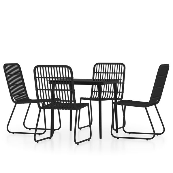 vidaXL Set da Pranzo da Giardino 5 pz Nero