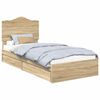 vidaXL Letto con Contenitore con cassetto Rovere Sonoma 70 x 190 cm