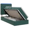 vidaXL Letto con contenitore LED e materasso Verde Scuro 100 x 200 cm