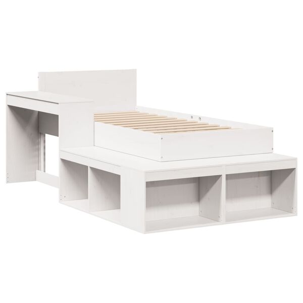 vidaXL Letto senza Materasso Bianco 75x190 in Legno Massello di Pino