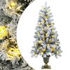 vidaXL Mini albero di Natale innevato 120 cm 100 LED Bianco caldo PVC