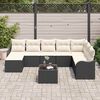 vidaXL Set Divano da Giardino 9 pcs Nero polyrattan
