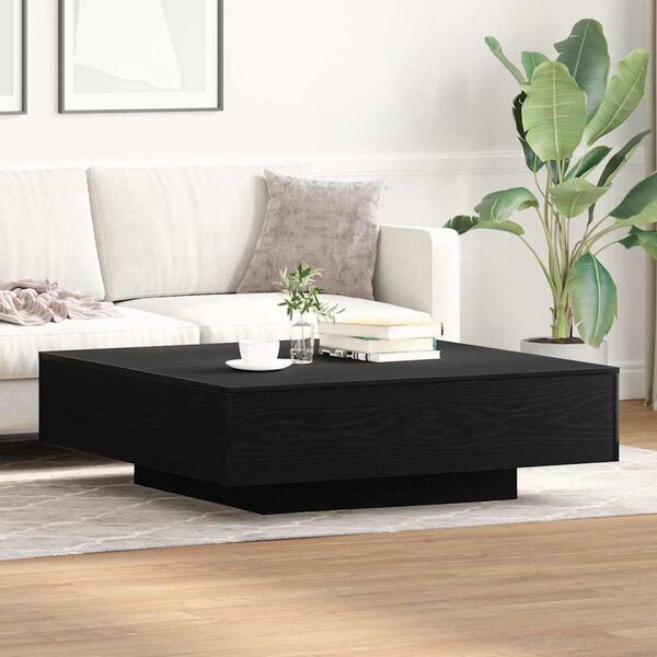 vidaXL Tavolino da salotto Rovere Nero 100 x 100 x 31 cm