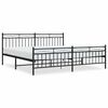 vidaXL Giroletto con Testiera e Pediera Metallo Nero 193x203 cm