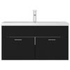 vidaXL Mobile con Lavabo Integrato Nero in Legno Multistrato