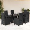 vidaXL Set da Pranzo da Giardino 7 pz Nero con Cuscini in Polyrattan