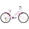 vidaXL Bici per Bambini 24 pollici Rosa e Bianca