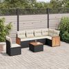 vidaXL Set Divani da Giardino con Cuscini 7pz Nero Polyrattan