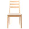 vidaXL Sedie da Pranzo con Cuscini 2 pz Naturale Legno Massello Hevea